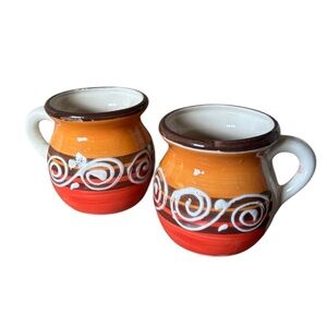 Set of 2 Handmade Artisanal Mexican Coffee Mugs
